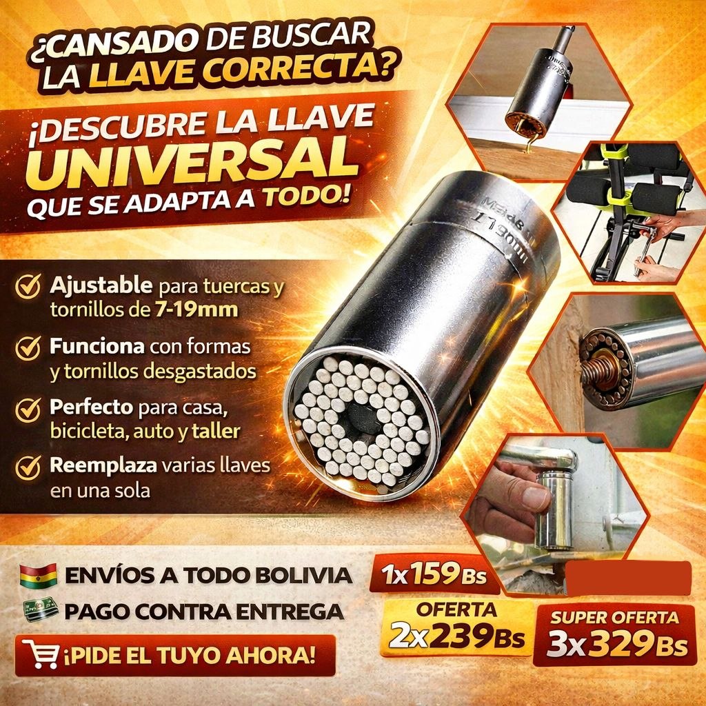 Llave Universal Ajustable 7-19mm – Adaptador Inteligente Multiuso