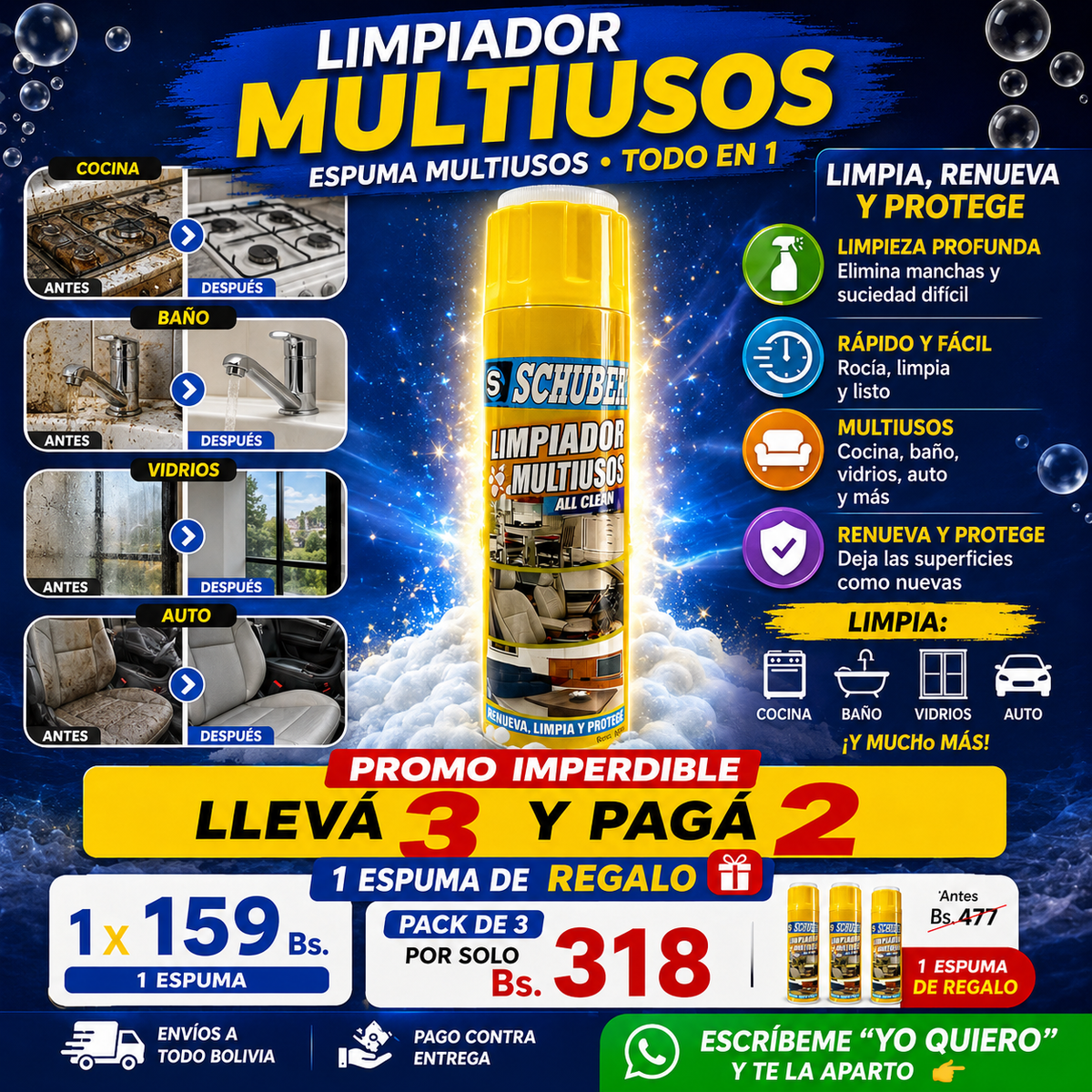 Limpiador de Espuma Multiusos Schuber🧼