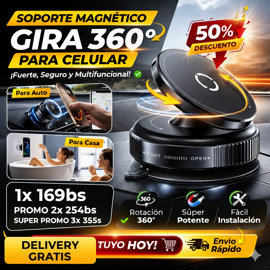 Soporte Magnético para Celular K009 – Holder Imantado Plegable con Succión al Vacío
